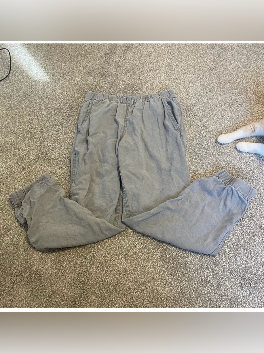 Gray J Crew Linen Jogger Pants